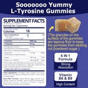 L Tyrosine Gummies 1100mg Mood Support Blend with Ashwagandha, L-Theanine, Vitamin B Complex B6, Folate B9, for Focus & Memory, Cognition & Brain Function, Energy Boost, Stress Support, Vegan 60Cts 3