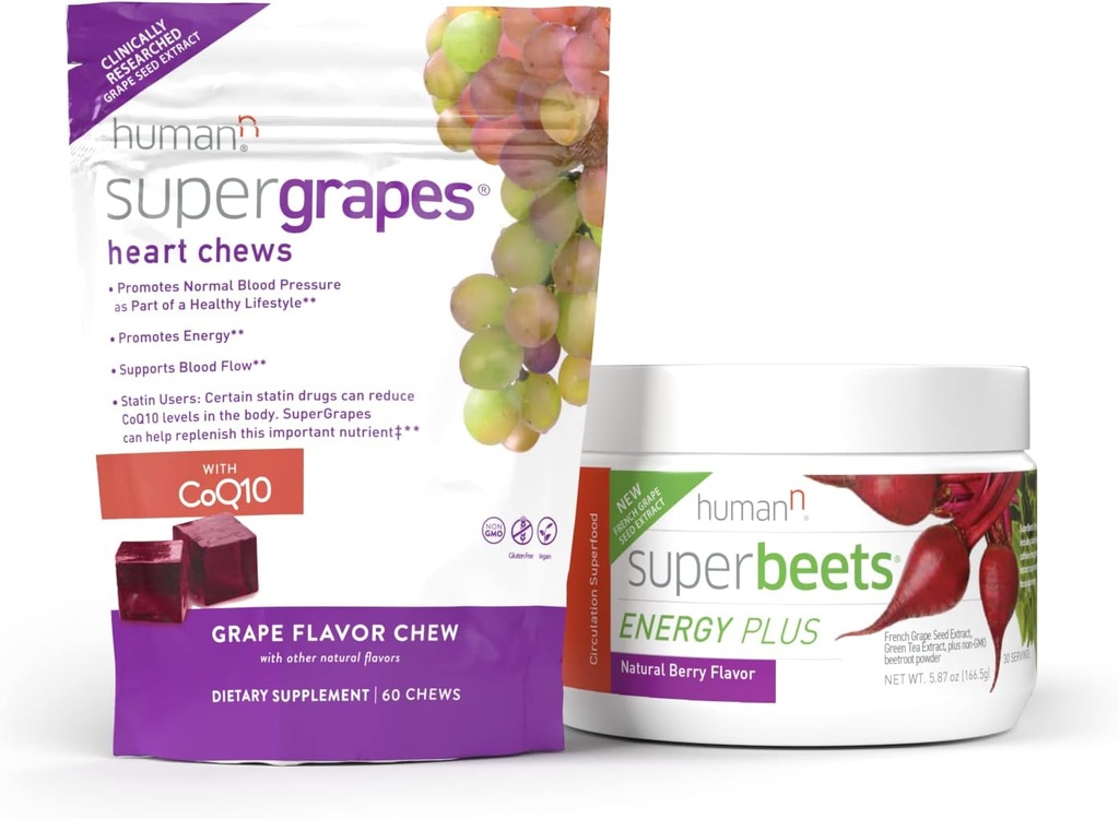 Humann SuperGrapes Chews & SuperBeets Energy Plus 2