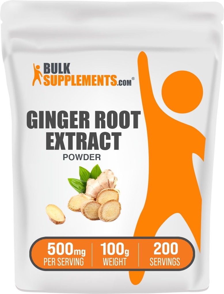 BulkSupplements.com Ginger Root Extract Powder - Ginger Supplement, Ginger Root Powder - Herbal Supplement, Gluten Free, 500mg per Serving, 500g (1.1 lbs) (Pack of 1) 2