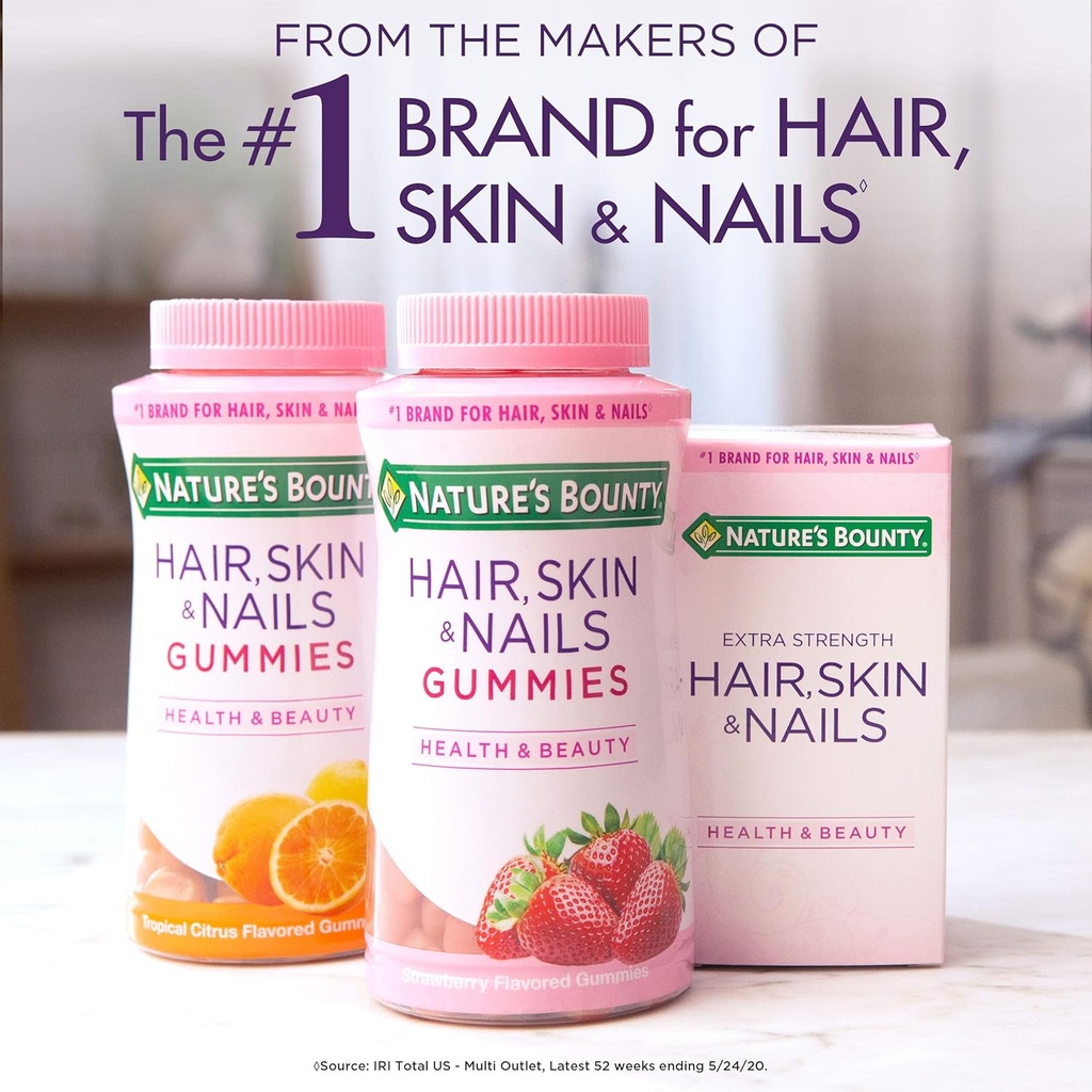 Nature's Bounty Biotin, Vitamin Supplement, Supports Healthy Hair, Skin, and Nails, Fruit Flavored Gummies, 1000 mcg, 110 Count (Pack of 2) 5