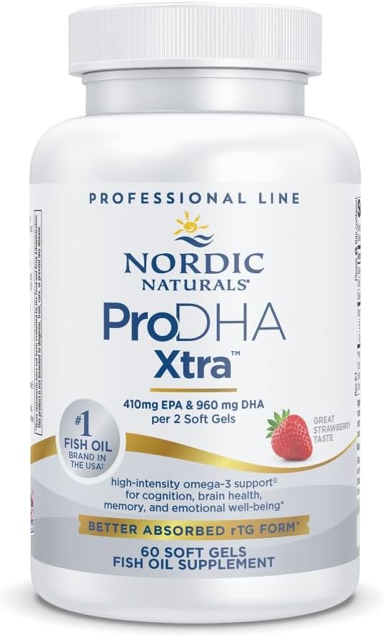 Nordic Naturals ProDHA 1000, Strawberry - 60 Soft Gels - 1660 mg Omega-3 - High-Intensity DHA Formula for Neurological Health, Mood & Memory - Non-GMO - 30 Servings 2