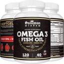 SOLOMON WISDOM Omega 3 Fish Oil - Dietary Supplement for Healthy Heart & Brain - 120 Soft Gel Capsules with High EPA 1200mg & DHA 900mg - Burpless, Odorless with Natural Lemon Flavor 2