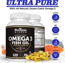 SOLOMON WISDOM Omega 3 Fish Oil - Dietary Supplement for Healthy Heart & Brain - 120 Soft Gel Capsules with High EPA 1200mg & DHA 900mg - Burpless, Odorless with Natural Lemon Flavor 4