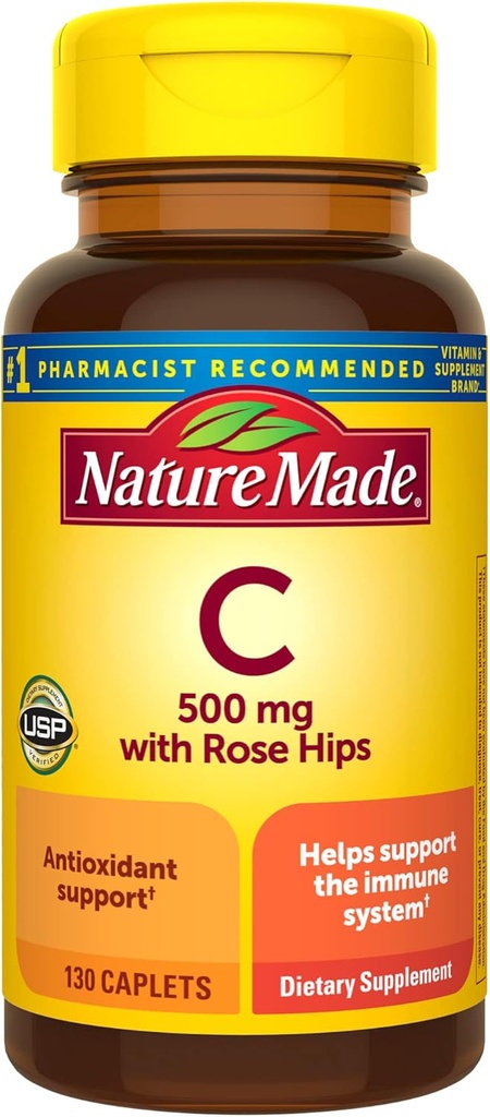 Nature Made Vitamin C, 500 mg (250 Caplets) Package may vary 5