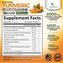 Turmeric Curcumin Supplement 2000mg - 95% Curcuminoids with Glucosamine, Ginger & MSM, BioPerine Black Pepper for Best Absorption, Nature's Vegan Joint Support, Non-GMO, Bottled in USA - 180 Capsules 3