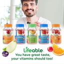 Lifeable Men's Probiotic 10 Billion + Prebiotic Fiber 5g, Gummies Bundle - Great Tasting, Vitamin Supplement, Gluten Free, GMO Free, Chewable Gummy 6