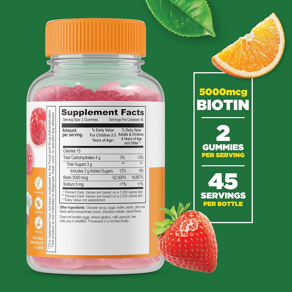 Lifeable Calcium Magnesium Kids + Biotin Kids, Gummies Bundle - Great Tasting, Vitamin Supplement, Gluten Free, GMO Free, Chewable Gummy 4