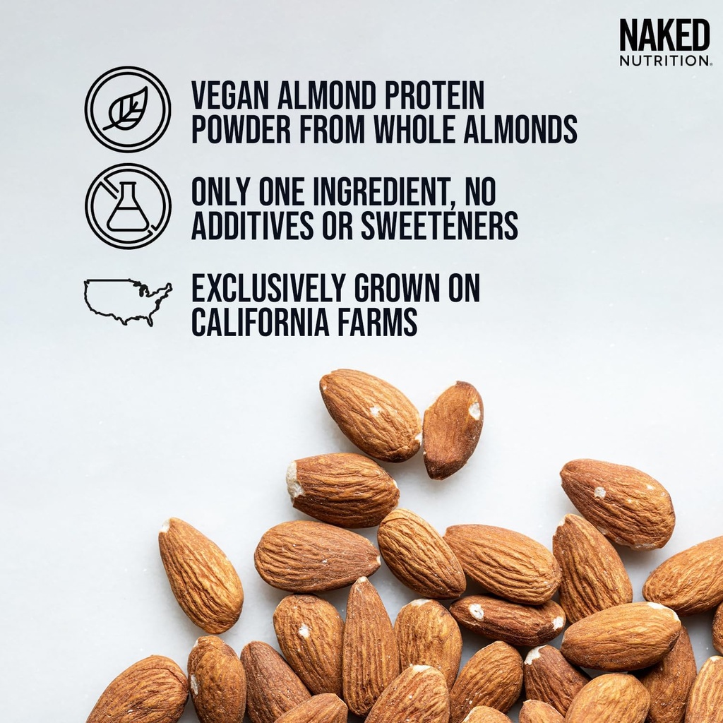 NAKED Almond Protein Powder from US Farms, Only 1 Ingredient, Vegan, Gluten-Free, No Additives, No Salt, No Sugar - 38 Servings - 1.5LB 3