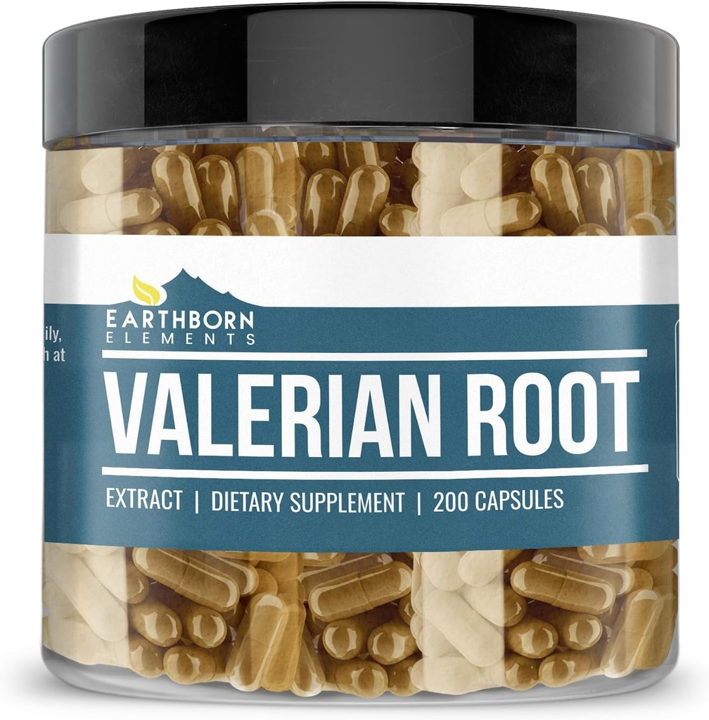 Earthborn Elements Valerian Root 200 Capsules, Pure & Undiluted, No Additives 2