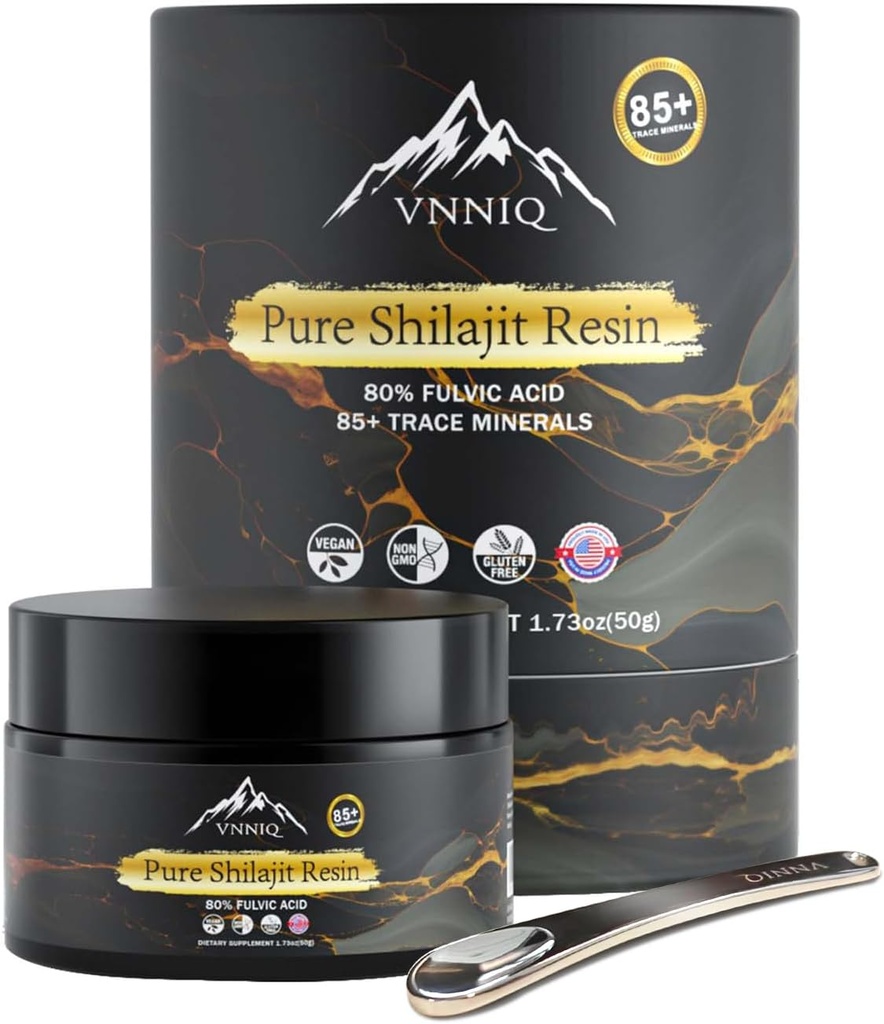 Organic Shilajit for Men Energy Supplement: Pure Shilajit Resin Evoke The Primal Vitality for Your Hubby - Lab Verified 80% Fulvic Acid and 85+ Trace Minerals 600mg 2