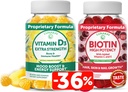 Lunakai Biotin and Vitamin D3 Gummies Bundle - Hair Skin and Nails Growth Gummies with Vitamin C and E - Immunity, Bone and Mood Support Supplement - 30 Days Supply 2