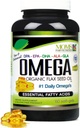 Natural Omega 3-6-9 Blend with DPA, EPA, DHA, ALA and GLA and Organic Flax Seed Oil Plus Wild Caught Natural Fish Oil - Over 2,800 Milligram Strength - Gluten Free - Made in The USA - 60 SoftGels 2