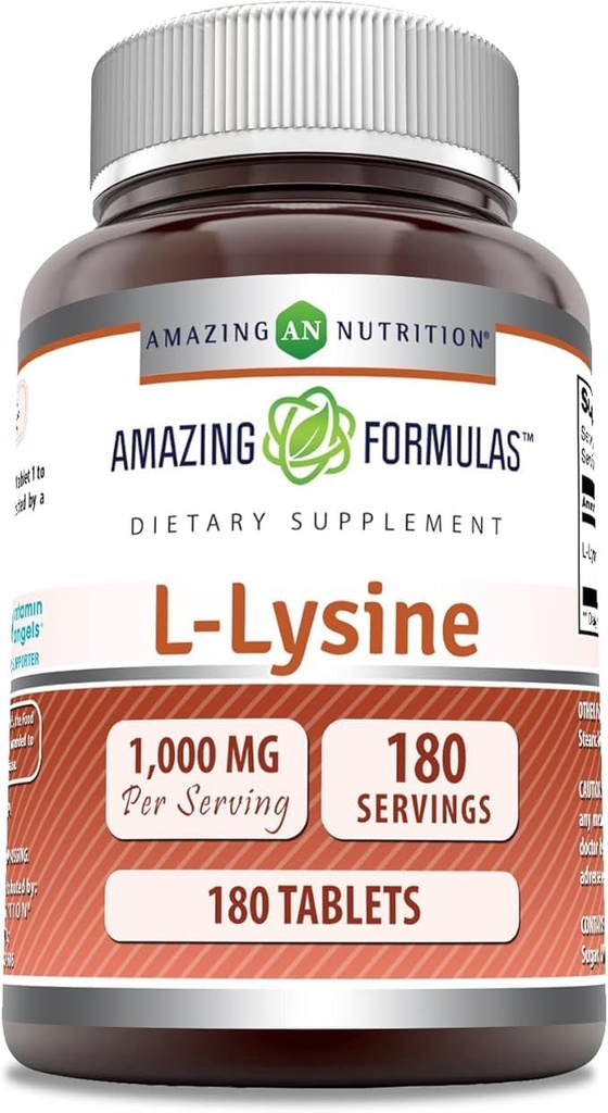 Amazing Formulas L-Lysine Amino Supplement | 1000 Mg Per Serving | 180 Tablets | Non-GMO | Gluten-Free | Made in USA 2