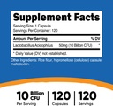 Nutricost Lactobacillus Acidophilus 10 Billion CFU, 120 Veggie Capsules - Probiotic (2 Bottles) 3