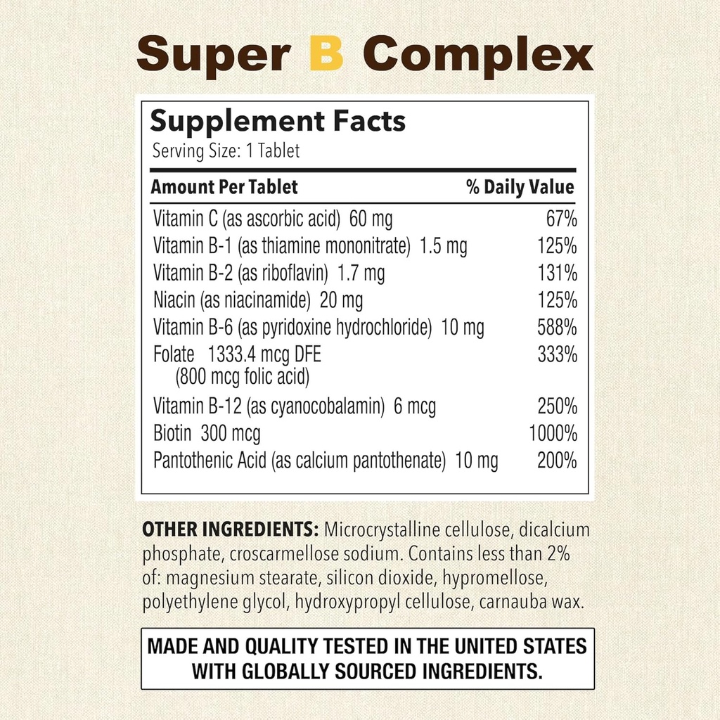 Puregen Labs Super B Energy Complex with Vitamin C - Immune Health, Energy & Nervous System Support - Non-GMO, Gluten-Free | 3 Pack – Total 300 Tablets 3