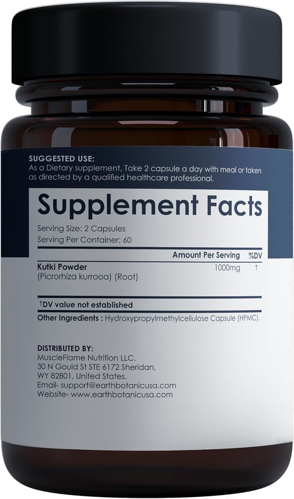 Kutki Root Powder 1000 mg 120 Capsules (Picorohiza Kurrooa) 60 Days Supply 3