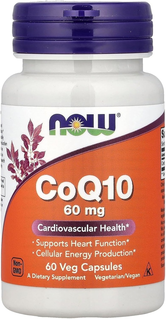 NOW Foods CoQ10, 60 mg, 60 Veg Capsules 2