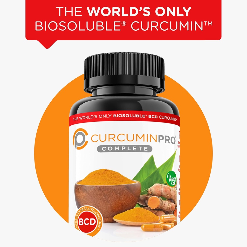 CurcuminPro Complete – High Absorption Turmeric Supplement. Protein-Powered Turmeric Curcumin Capsules with BioSoluble Curcumin for Maximum Effectiveness. Natural Curcumin Supplement (60 Count) 4