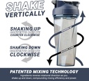 HELIMIX 2.0 Vortex Blender Shaker Bottle Holds upto 28oz | No Blending Ball or Whisk | USA Made | Portable Pre Workout Whey Protein Drink Shaker Cup | Mixes Cocktails Smoothies Shakes | Top Rack Safe 5