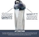 HELIMIX 2.0 Vortex Blender Shaker Bottle Holds upto 28oz | No Blending Ball or Whisk | USA Made | Portable Pre Workout Whey Protein Drink Shaker Cup | Mixes Cocktails Smoothies Shakes | Top Rack Safe 6