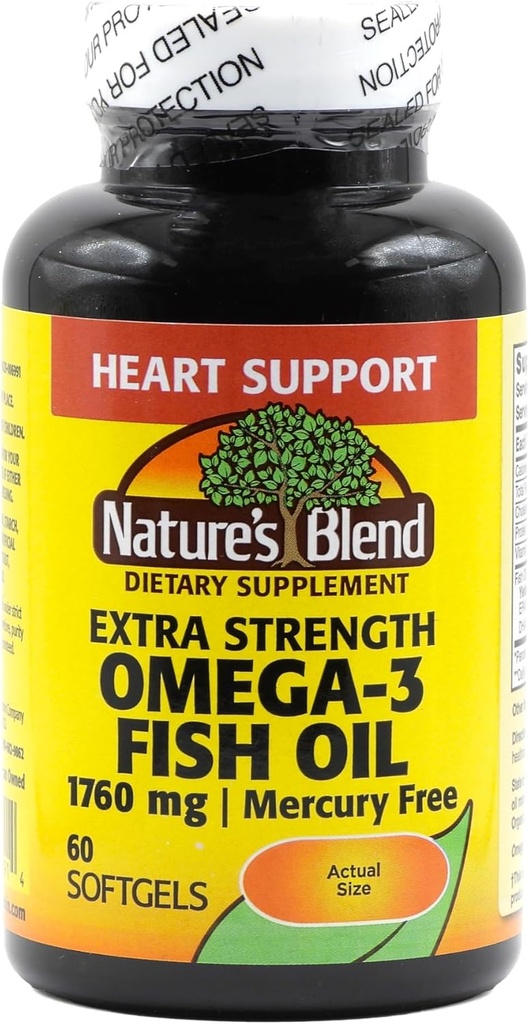 Nature's Blend Fish Oil 1760 mg Omega 3 Extra Strength - 60 Softgels 2