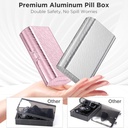 Zannaki Metal XL Weekly Pill Organizer 2 Times a Day, Large Travel Daily Pill Box 7 Day, Portable Week Twice Pill Holder Container, AM PM Pill Case for Medicine Vitamin Medication Supplement, Pink 4