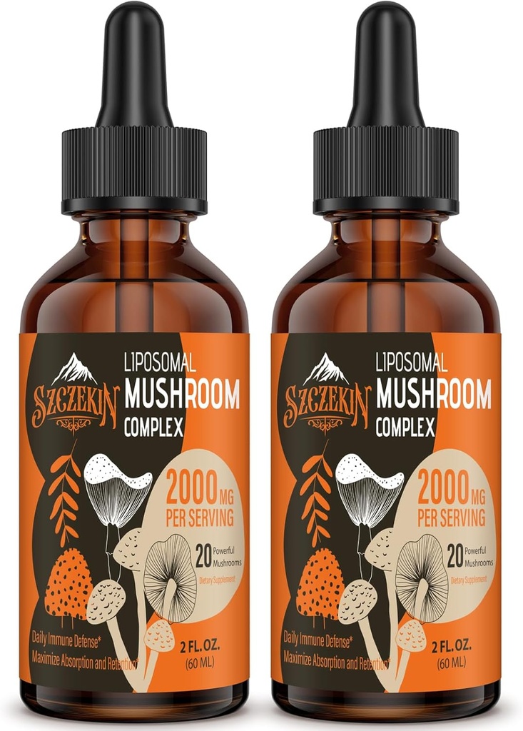 Active Hexose Correlated Compound 1500 mg Supplement 90 Capsules Bundle with 2000mg Liposomal Mushroom Complex Drops 60 Servings 3