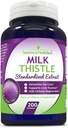 Milk Thistle Standardized Extract with 80% Silymarin 250 mg, 200 Capsules 2