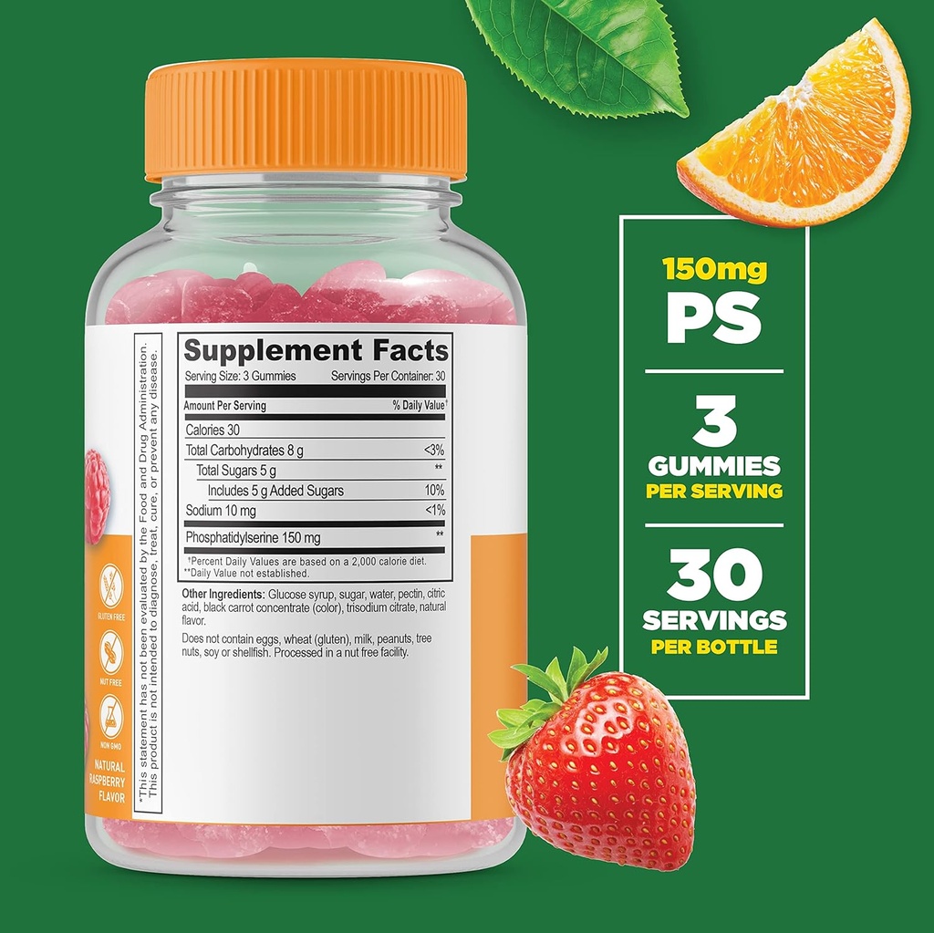 Lifeable Phosphatidylserine (PS) + Calcium with Vitamin D, Gummies Bundle - Great Tasting, Vitamin Supplement, Gluten Free, GMO Free, Chewable Gummy 3