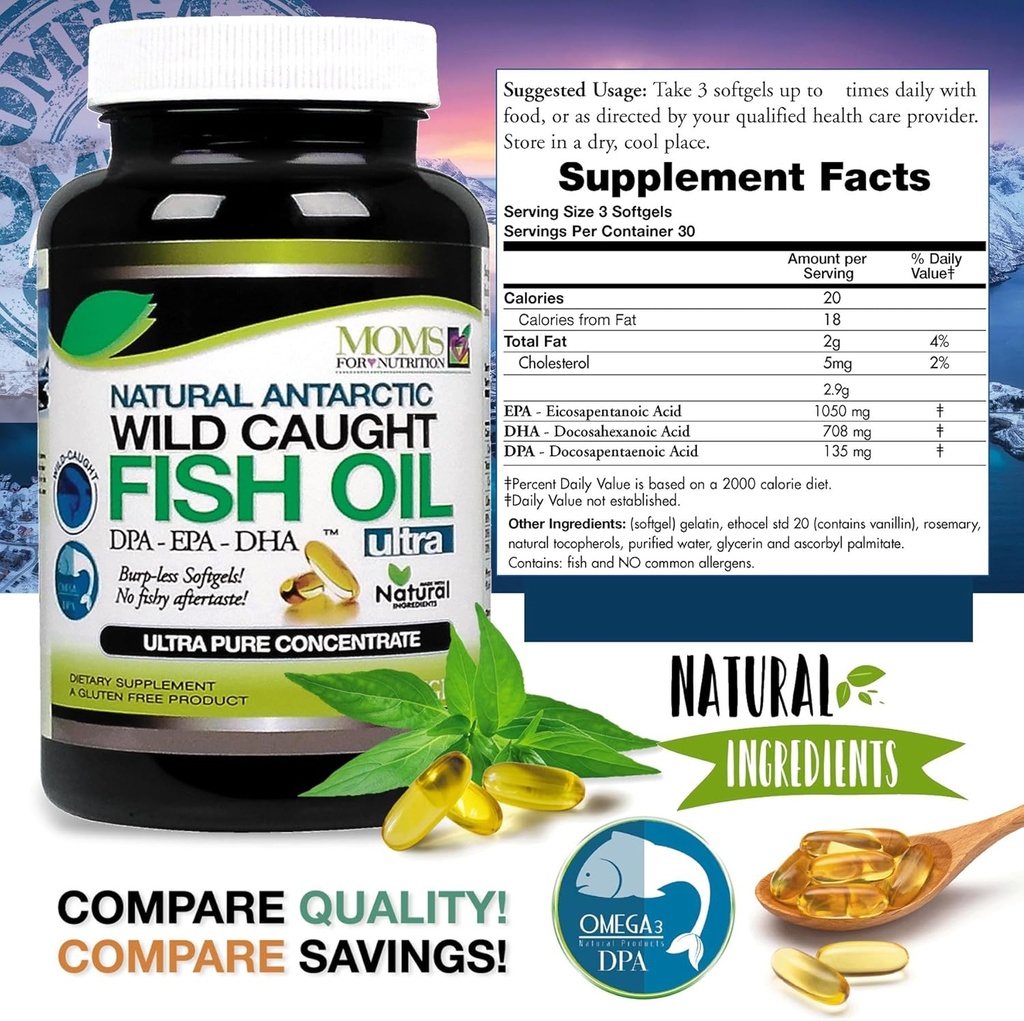 Wild Caught Omega 3 Fish Oil DPA-EPA-DHA 2,900 Milligram Fish Oil Supplement 5
