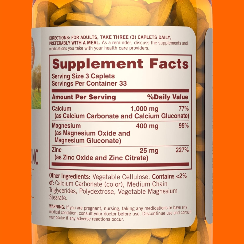 Sundown Calcium Magnesium Zinc, 100 Caplets 4