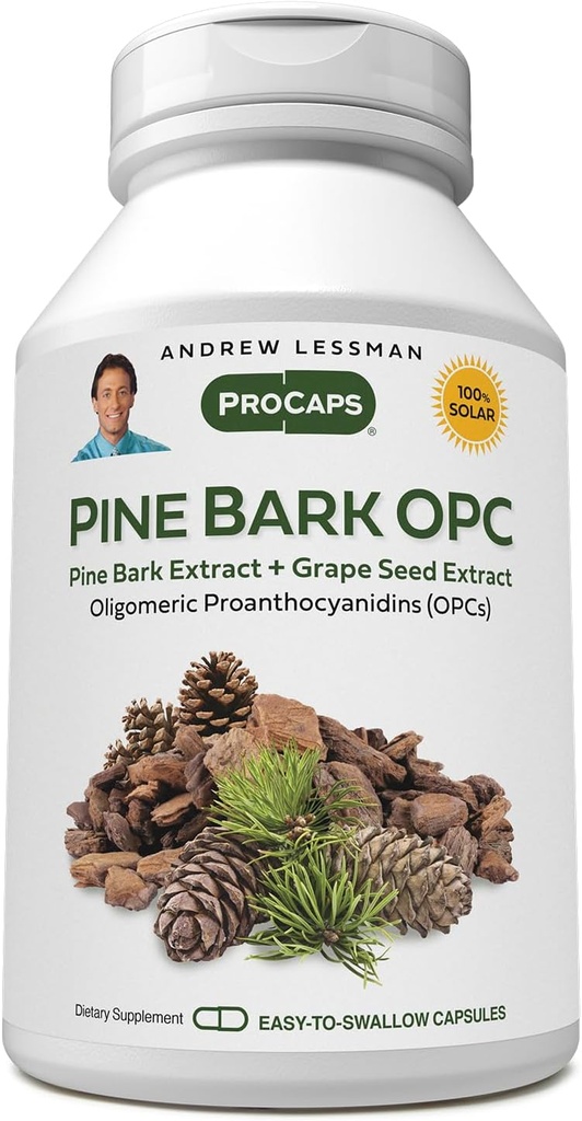 ANDREW LESSMAN Pine Bark OPC Anti-Oxidant Extracts 30 Capsules - Supports Tissues and Organ Systems to Neutralize Damaging Free-Radicals, Proanthocyanidins, Powerful Anti-oxidant, No Additives 2