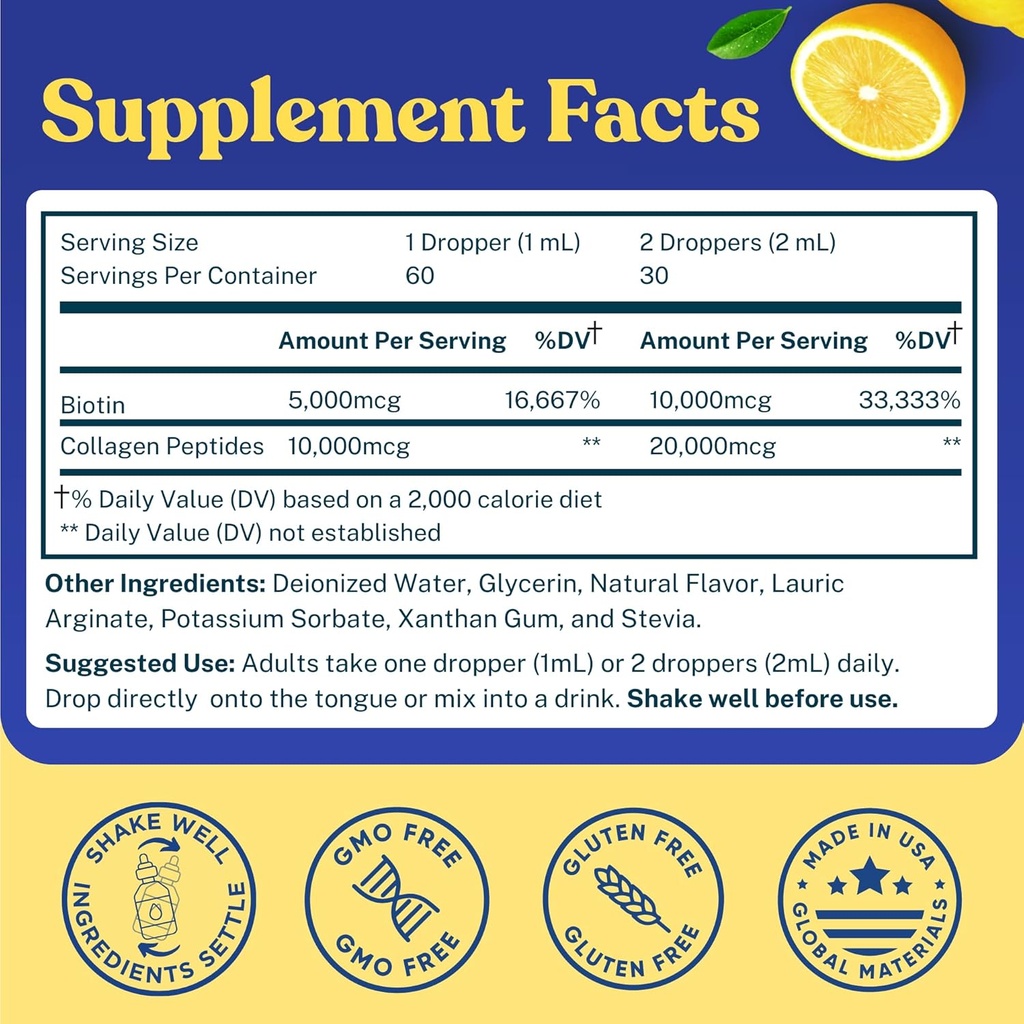 Liquid Collagen with Ashwagandha and L-Theanine - High Absorption 100,000 mcg Hydrolyzed Collagen Peptides Liquid Drops - Hair, Skin, Nails Health - Mood, Energy Levels Support – 2oz, 60 Servings. 4
