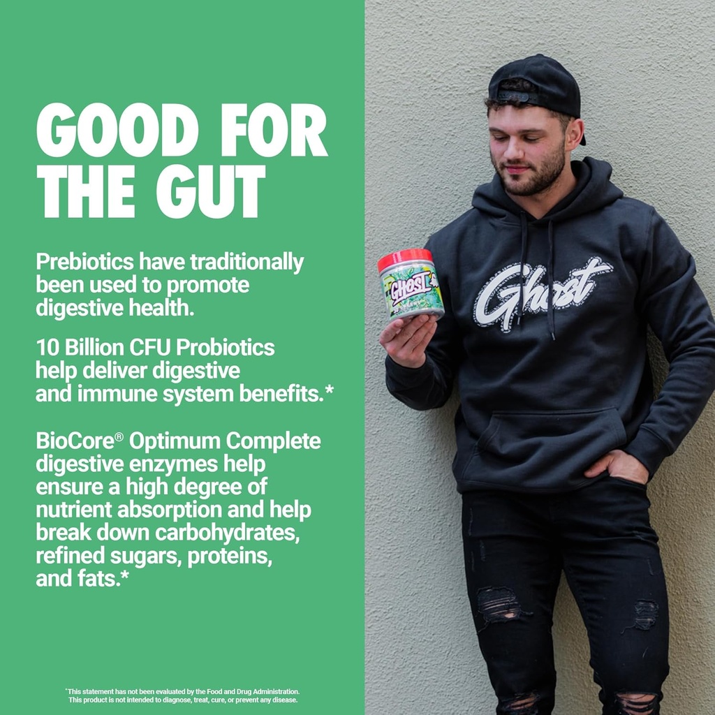 GHOST Greens Powder, Original - 30 Servings - 19 Superfood Greens & Reds Powder, Fruits, Vegetables, Spirulina, & Chlorella, Prebiotics, 10 Billion CFU Probiotic & Digestive Enzymes - Gluten-Free 5