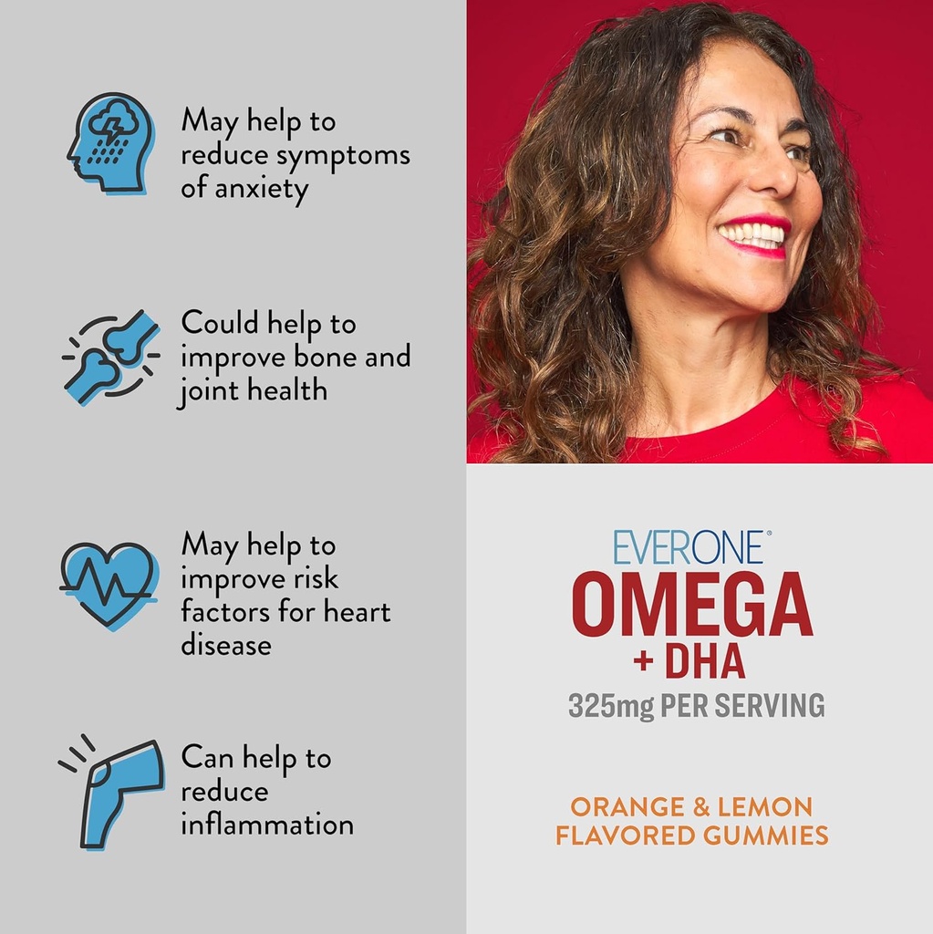 Omega Fish Oil Gummies for Adults and Teens with DHA - Support Brain and Cardiovascular Health Supplement - Vegan, Gelatin Free, GMO Free - Delicious Orange and Lemon Flavored with Omega 3, 6, and 9 5