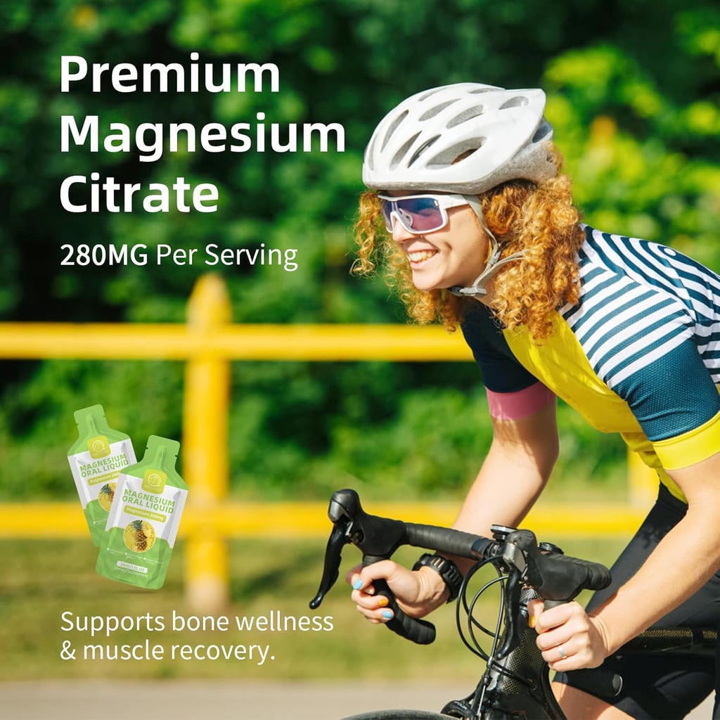 Magnesium Citrate Liquid (10 oz), High Absorption Magnesium Citrate Oral Solution Supplement with Bromelain, Vitamin C D3 B6 Zinc for Night, Muscle & Energy Support 5