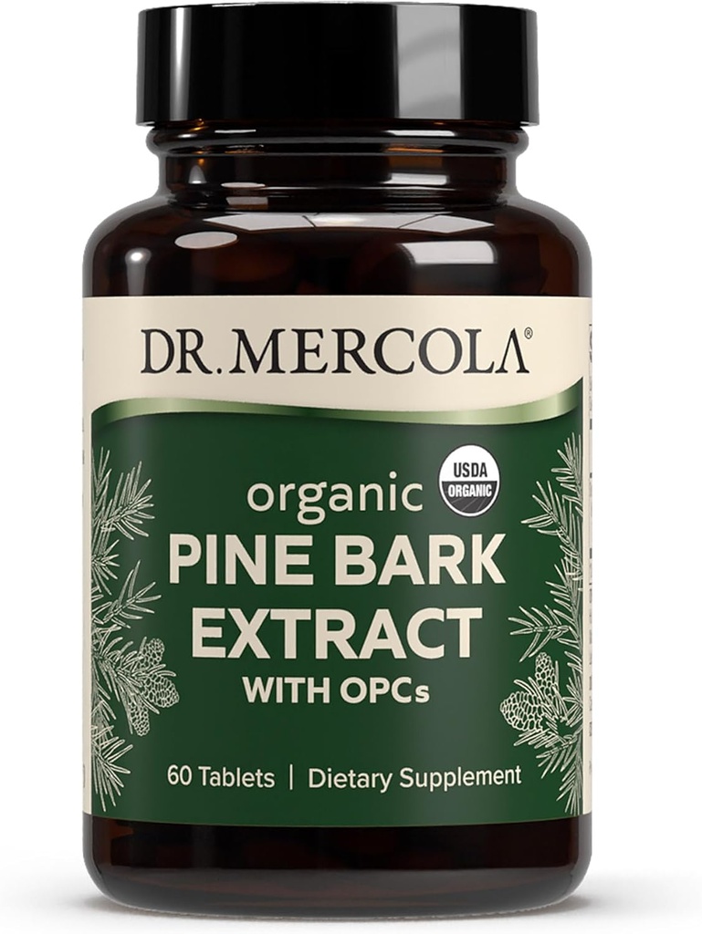 Dr. Mercola Organic Pine Bark Extract, 30 Servings (60 Tablets), With OPCs, Dietary Supplement, Antioxidant Support, Non-GMO, Certified USDA Organic 2