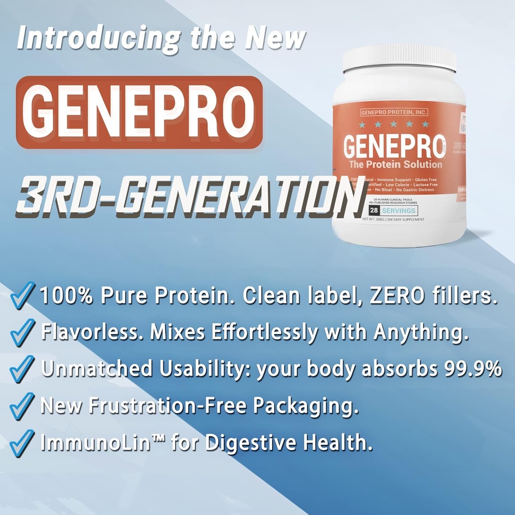 Genepro Medical Grade Protein Powder - Net Weight 453.5 Grams - 30 Servings 4