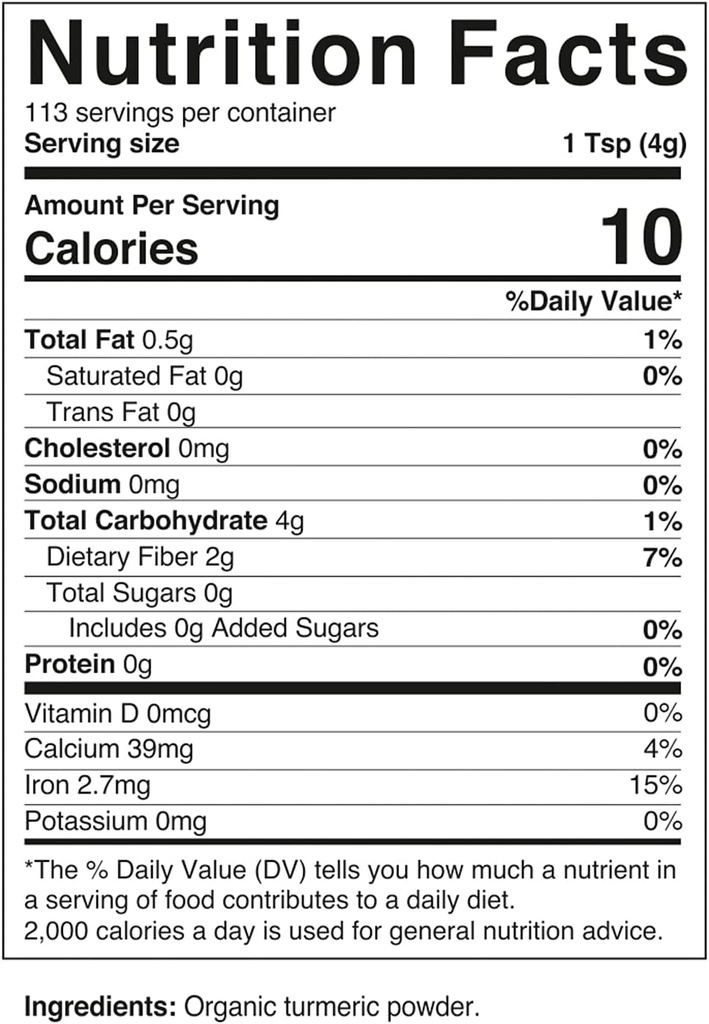 Vitamatic Certified USDA Organic Turmeric Powder – 1 lb (16 oz) 3