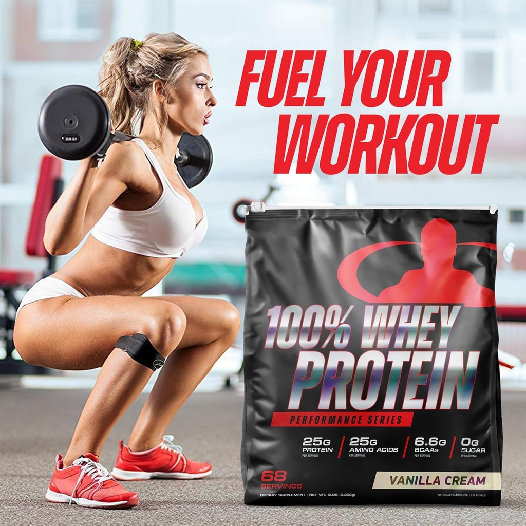 Goliath Labs 100% Whey Protein Powder Isolate/Blend | Fast-Absorbing Workout Supplements | 25g of Pure Protein and 5.5g of BCAAs in Each Serv | Vanilla, 5 lbs, 68 Servings | Package May Vary 5