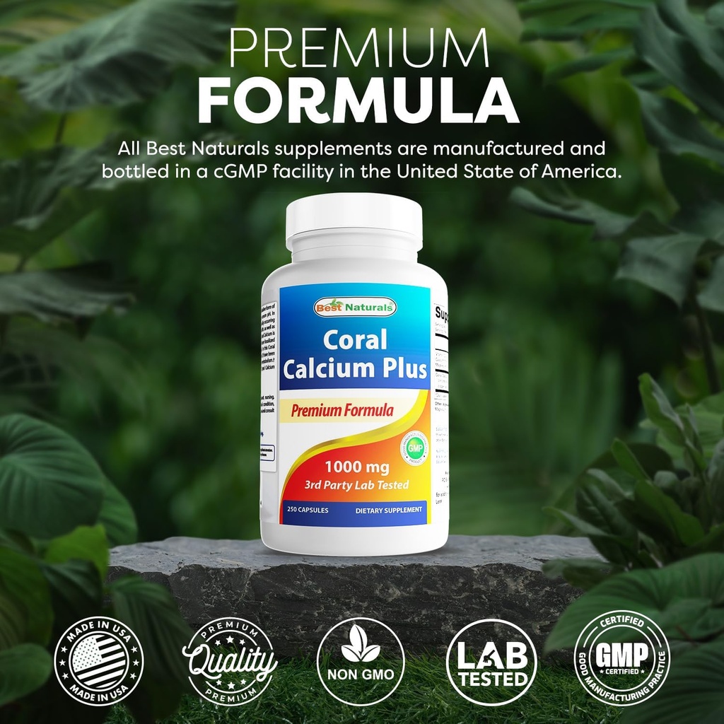 Best Naturals Coral Calcium Plus 1000 mg 250 Capsules 6