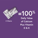 Viactiv Calcium Plus Vitamin D Supplement Soft Chews, Brown, Milk Chocolate, 180 Count & Vitafusion Fiber Well Sugar Free Fiber Supplement, Peach, Strawberry and BlackBerry Flavored 5
