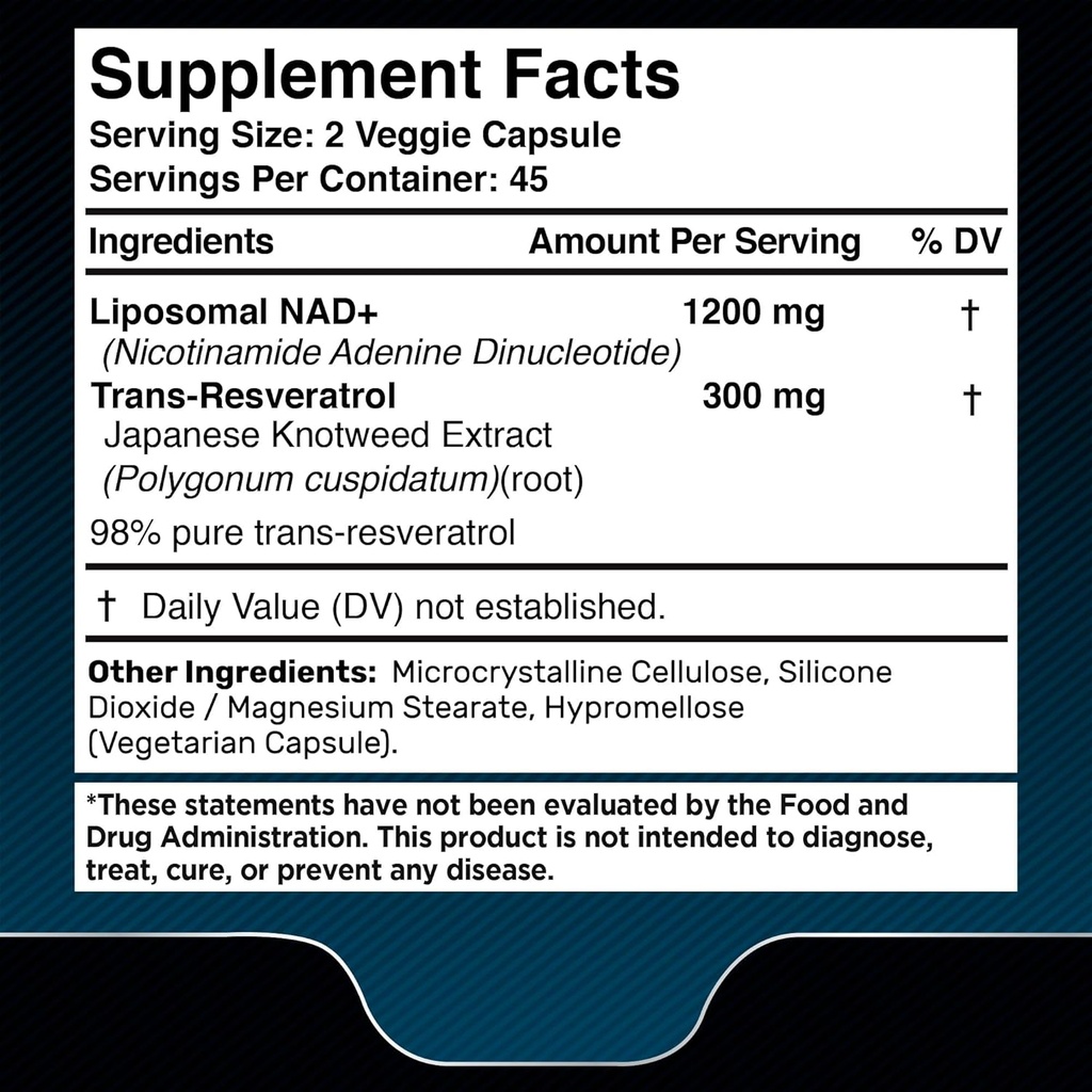 NAD Supplement, 1500mg - Liposomal NAD+ Supplement with Resveratrol, NAD Plus Boosting Supplement │Shilajit Pure Himalayan Organic Capsules with Naturally Occuring Fulvic Acid 3