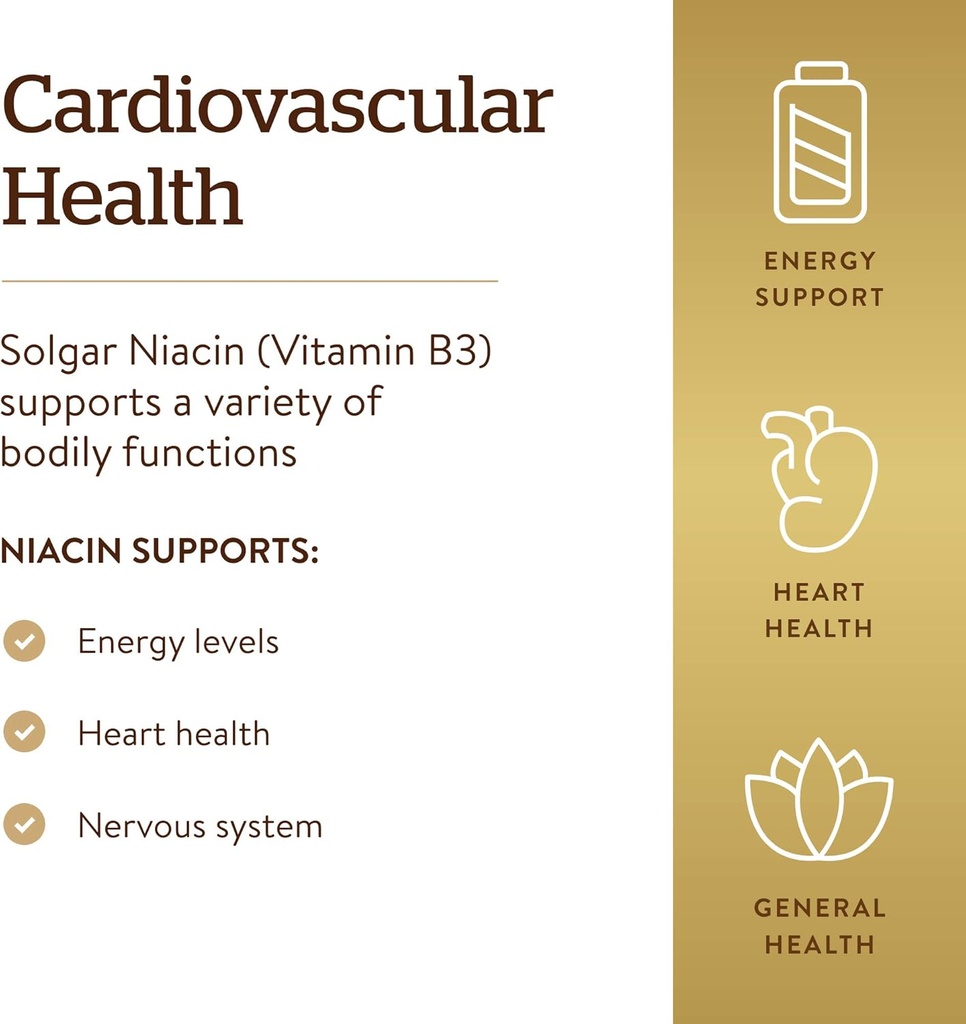 Solgar Niacin (Vitamin B3) 500 mg, 250 Vegetable Capsules - Energy Metabolism - Non-GMO, Vegan, Gluten Free, Dairy Free, Kosher - 250 Servings 6
