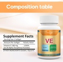 1st Aid Vitamin-E 180-mg DL-Alpha Tocotrienols-Capsules - 100Softgels Heart and Immune Support Dietary Softgels for Women Antioxidant Support 5