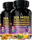 Sea Moss Capsules – 17-in-1 Blend with Black Seed Oil Ashwagandha Bladderwrack Burdock Root Turmeric Vitamin D3 K2 C for Daily Wellness – Multimineral Supplement for Men & Women – 240 Count 2