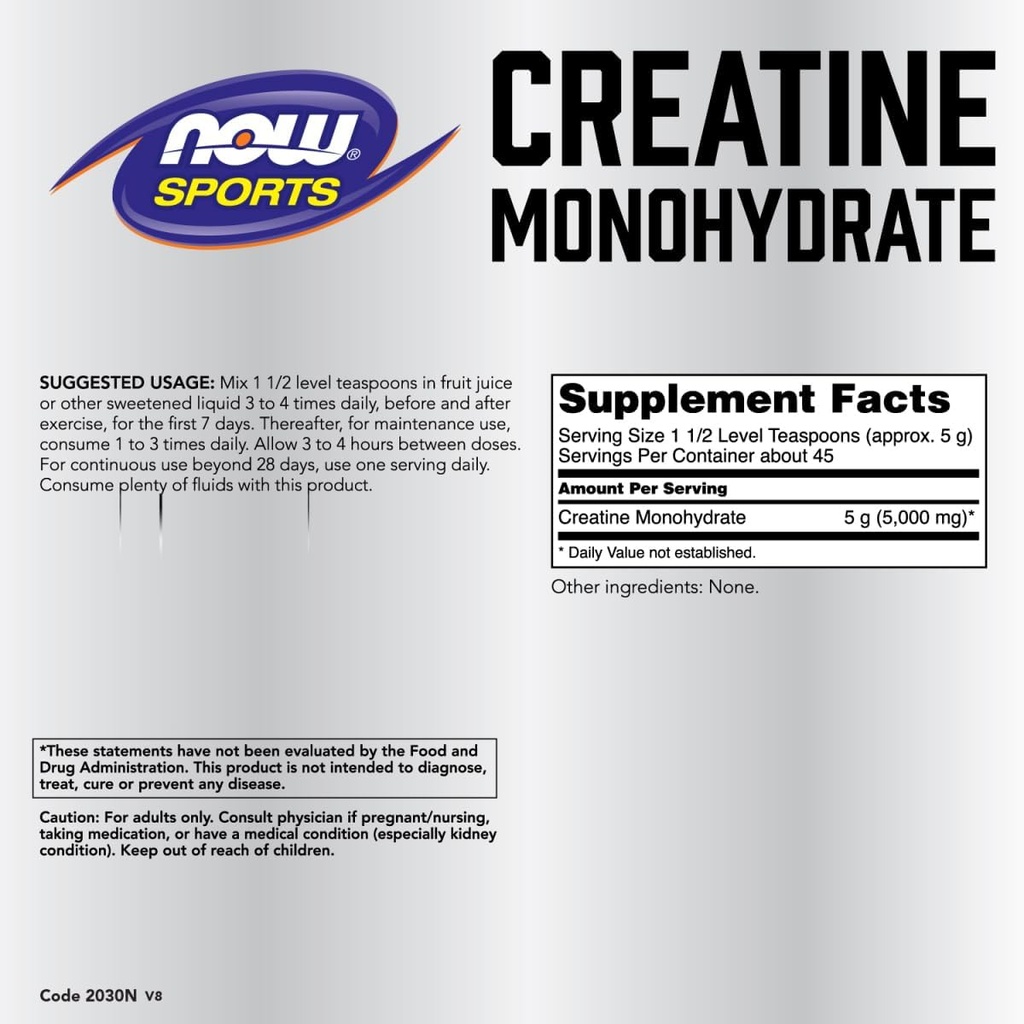 Now Foods Creatine Monohydrate Powder - 8 oz. 2 Pack 3