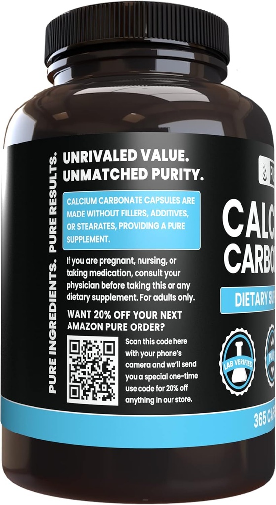 Pure Original Ingredients Calcium Carbonate and Pantothenic Acid Bundle, Various Amounts, Pure, Lab Verified 4
