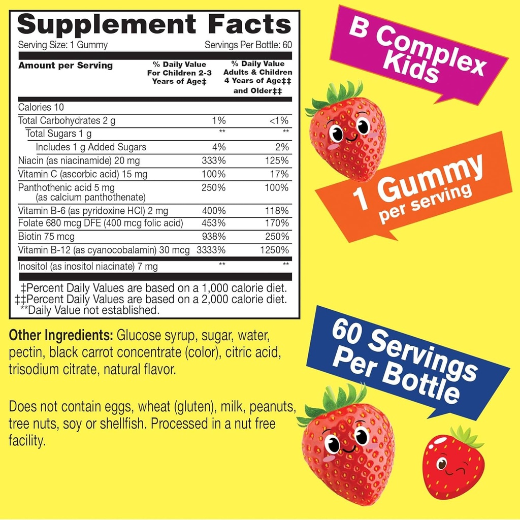WellYeah B Complex Kids + Calcium + Vitamin D3 Kids, Gummies Bundle - Great Tasting, Vitamin Supplement, Gluten Free, GMO Free, Chewable Gummy 3