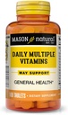Mason Natural Daily Multiple Vitamins - Vitamins A, C, D3, E, B1, B2, B3, B6, B12, Folate and Calcium for Overall Health, 100 Tablets 2